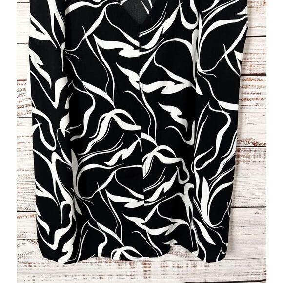 NEW with tags Halogen Ribbon Print Jewel Neck Sleeveless Top Black Small - Picture 8 of 11